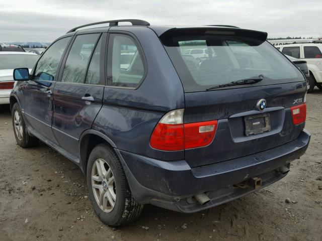 5UXFA13565LY05980 - 2005 BMW X5 3.0I BLUE photo 3