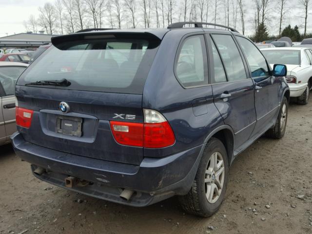 5UXFA13565LY05980 - 2005 BMW X5 3.0I BLUE photo 4