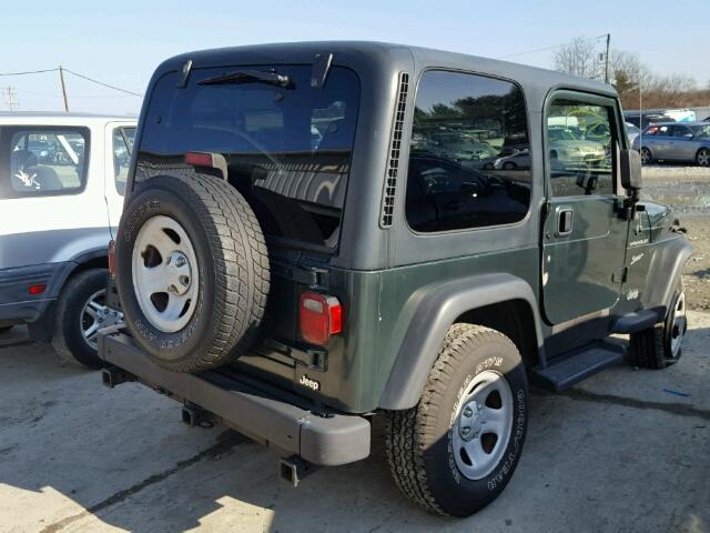 1J4FA49S42P730114 - 2002 JEEP WRANGLER / GREEN photo 4