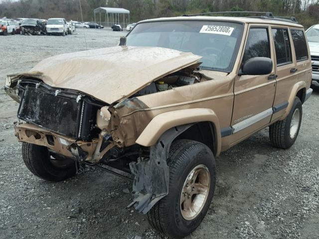 1J4FT48S8YL124634 - 2000 JEEP CHEROKEE S GOLD photo 2