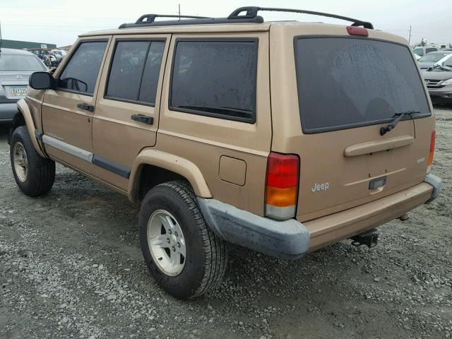1J4FT48S8YL124634 - 2000 JEEP CHEROKEE S GOLD photo 3