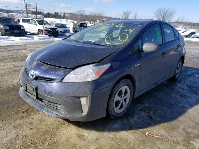 JTDKN3DU2C0335810 - 2012 TOYOTA PRIUS BLUE photo 2