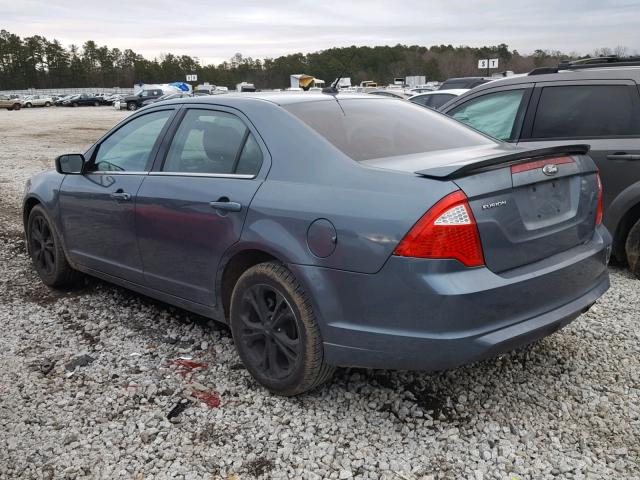 3FAHP0HAXCR310064 - 2012 FORD FUSION SE BLUE photo 3