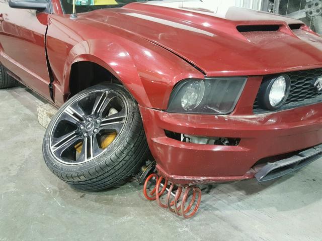 1ZVHT82H685101387 - 2008 FORD MUSTANG GT BURGUNDY photo 9