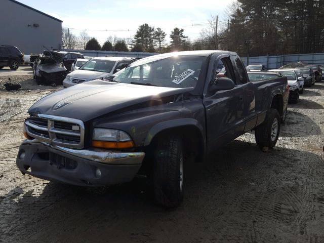 1D7HG42N84S719222 - 2004 DODGE DAKOTA SLT GRAY photo 2