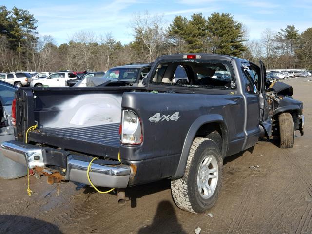 1D7HG42N84S719222 - 2004 DODGE DAKOTA SLT GRAY photo 4