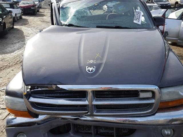 1D7HG42N84S719222 - 2004 DODGE DAKOTA SLT GRAY photo 7