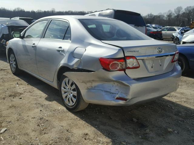 5YFBU4EE5DP097202 - 2013 TOYOTA COROLLA BA SILVER photo 3