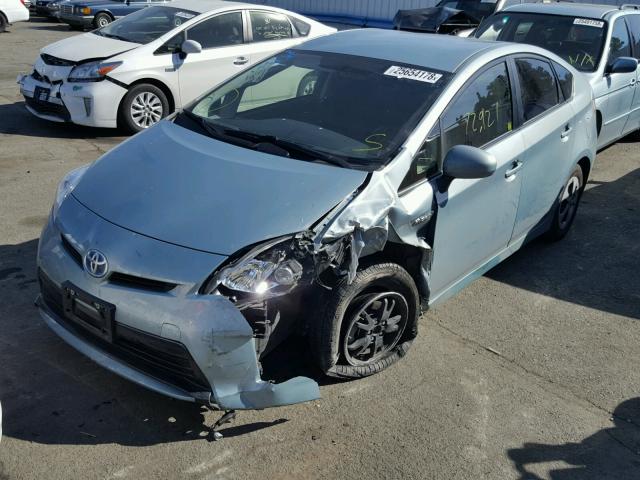 JTDKN3DU7F1870811 - 2015 TOYOTA PRIUS GREEN photo 2