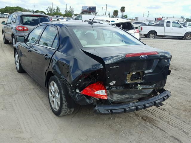 3FAHP0HAXAR108855 - 2010 FORD FUSION SE BLUE photo 3