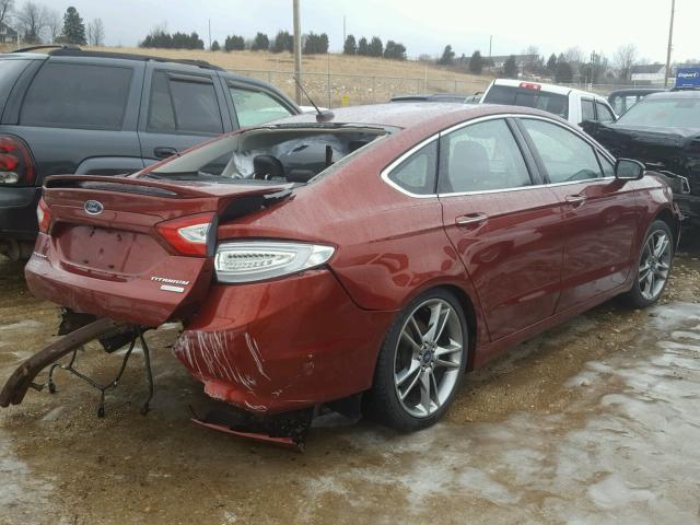 3FA6P0K96ER231841 - 2014 FORD FUSION TIT RED photo 4