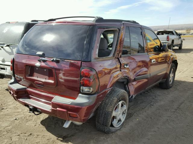 1GNDT13S152354480 - 2005 CHEVROLET TRAILBLAZE MAROON photo 4