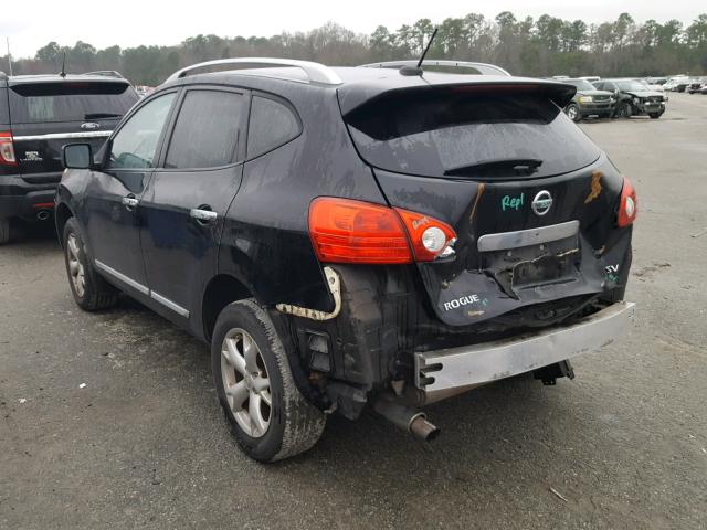 JN8AS5MTXBW574156 - 2011 NISSAN ROGUE S BLACK photo 3