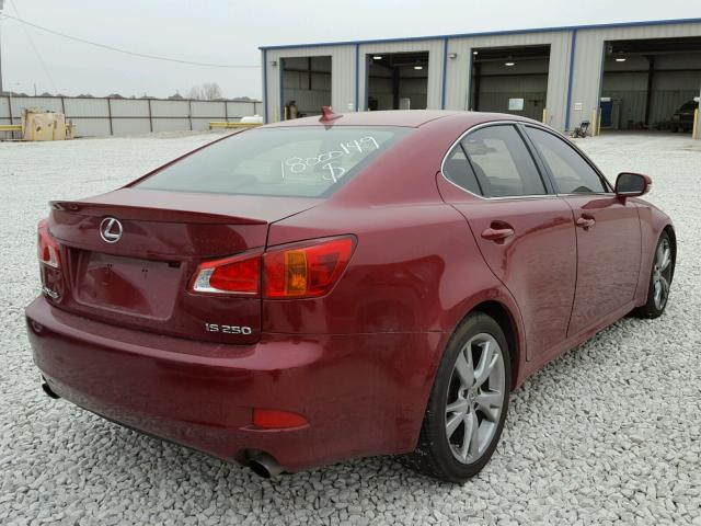 JTHBK262995088469 - 2009 LEXUS IS 250 MAROON photo 4