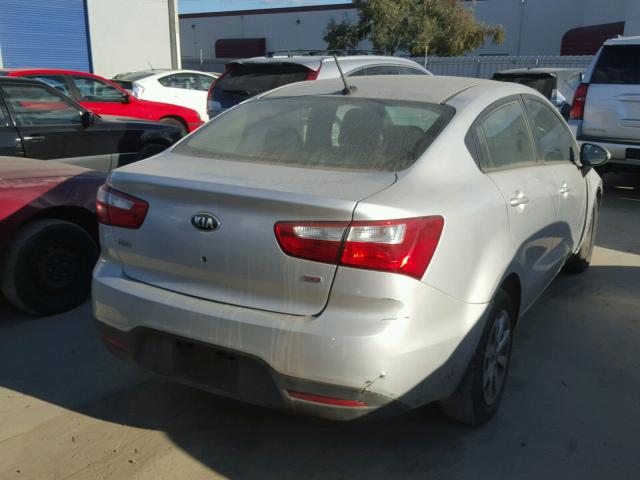 KNADM4A34F6502132 - 2015 KIA RIO LX SILVER photo 4