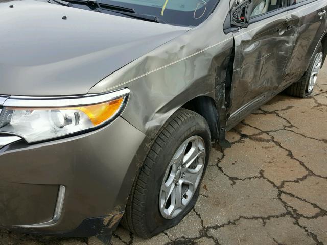 2FMDK3JC2DBA09627 - 2013 FORD EDGE SEL BROWN photo 9