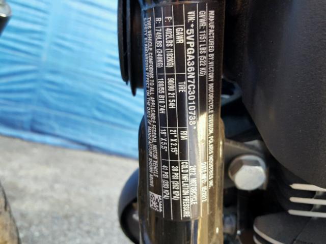 5VPGA36N7C3010738 - 2012 VICTORY MOTORCYCLES VEGAS 8-BA BLACK photo 10