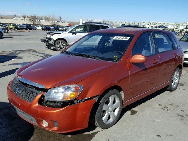 KNAFE161675001858 - 2007 KIA SPECTRA5 S ORANGE photo 2