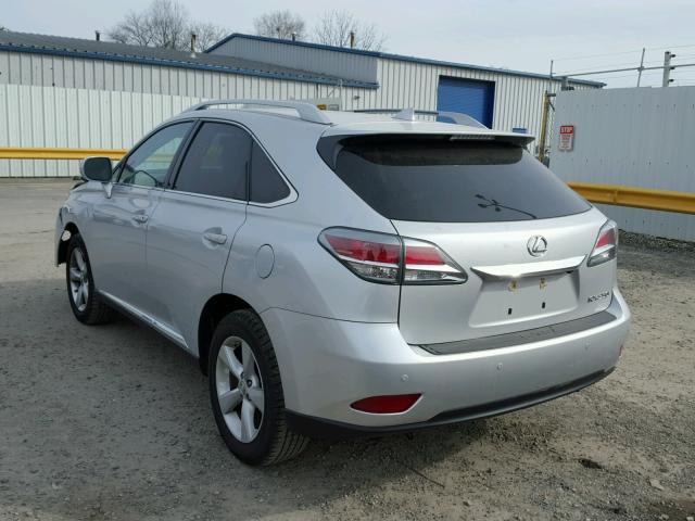 2T2BK1BA5FC305034 - 2015 LEXUS RX 350 SILVER photo 3