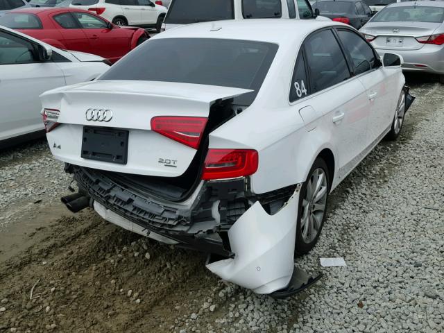 WAUFFAFL1DN006296 - 2013 AUDI A4 PREMIUM WHITE photo 4