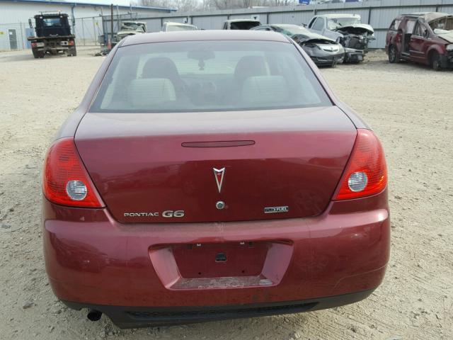 1G2ZA5E01A4146982 - 2010 PONTIAC G6 BURGUNDY photo 9