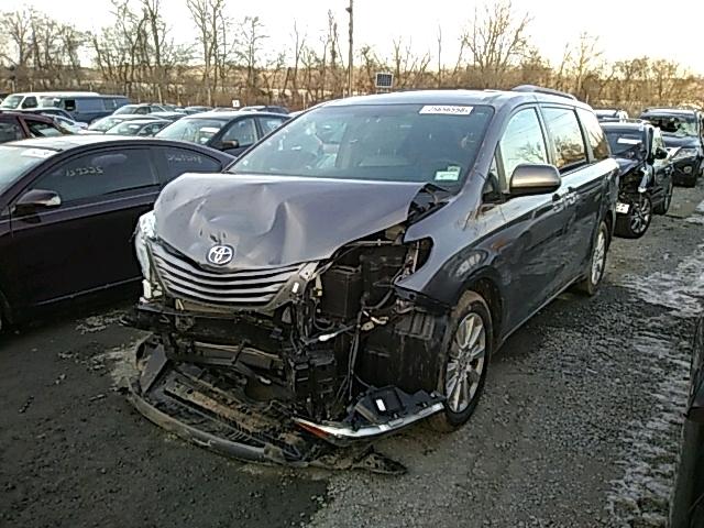 5TDDK3DC1FS122793 - 2015 TOYOTA SIENNA XLE GRAY photo 2