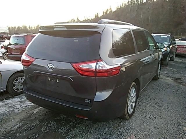 5TDDK3DC1FS122793 - 2015 TOYOTA SIENNA XLE GRAY photo 4