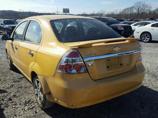 KL1TG56E89B404715 - 2009 CHEVROLET AVEO LT YELLOW photo 3