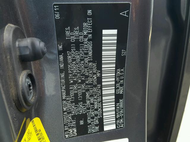 5TDZK3DC1BS156748 - 2011 TOYOTA SIENNA BAS CHARCOAL photo 10