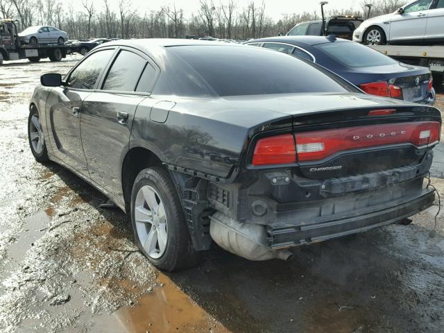 2C3CDXBG6EH326008 - 2014 DODGE CHARGER SE BLACK photo 3