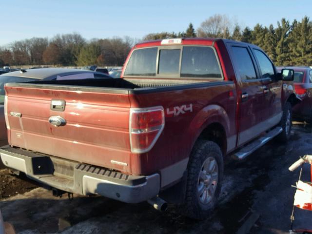 1FTFW1EF0DKD82102 - 2013 FORD F150 SUPER RED photo 4