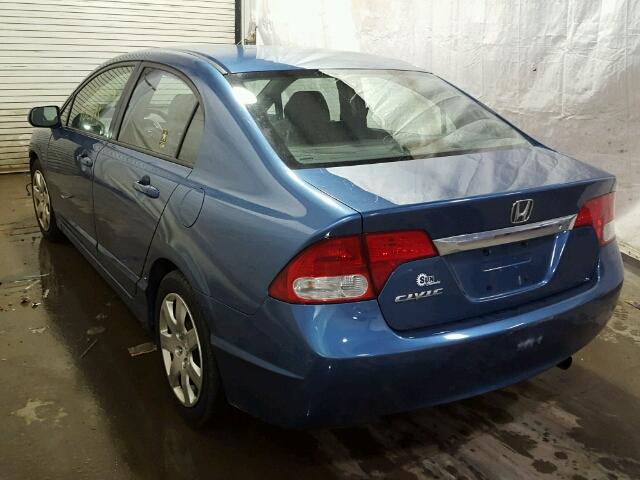 2HGFA1F50AH322829 - 2010 HONDA CIVIC LX BLUE photo 3