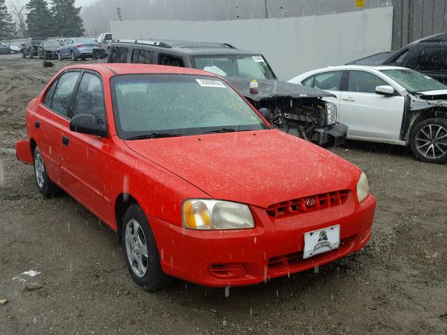 KMHCG45C72U393148 - 2002 HYUNDAI ACCENT GL RED photo 1