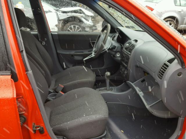 KMHCG45C72U393148 - 2002 HYUNDAI ACCENT GL RED photo 5