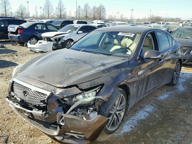 JN1BV7AR5EM694283 - 2014 INFINITI Q50 BASE Коричневий фото 2