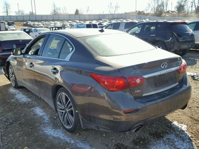 JN1BV7AR5EM694283 - 2014 INFINITI Q50 BASE Коричневий фото 3
