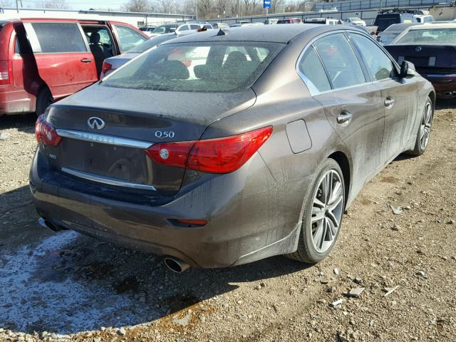 JN1BV7AR5EM694283 - 2014 INFINITI Q50 BASE Коричневий фото 4