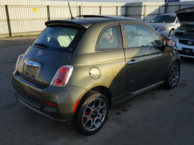 3C3CFFBR6CT194765 - 2012 FIAT 500 SPORT GREEN photo 4