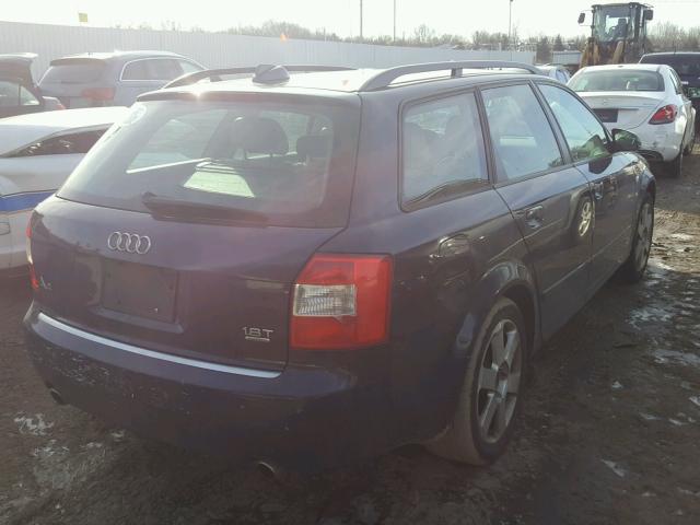 WAUVC68E84A239504 - 2004 AUDI A4 1.8T AV BLUE photo 4