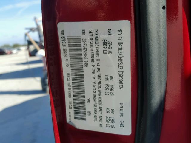 2D4FV47V66H210453 - 2006 DODGE MAGNUM SXT RED photo 10