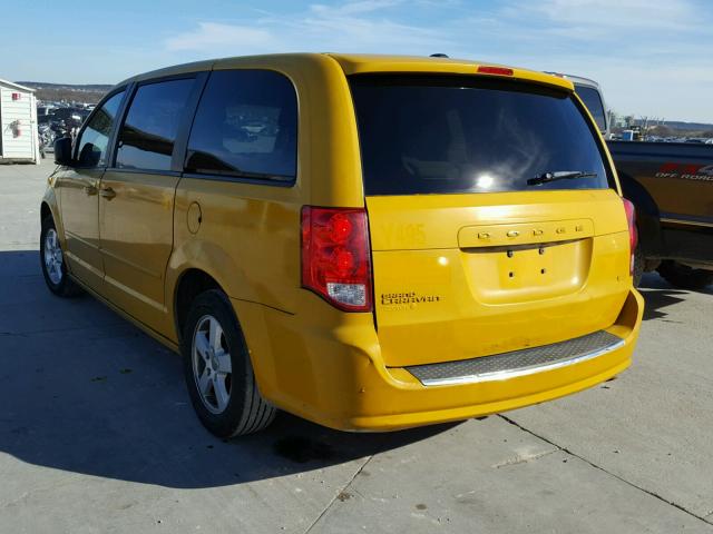 2D4RN4DG8BR731570 - 2011 DODGE GRAND CARA YELLOW photo 3