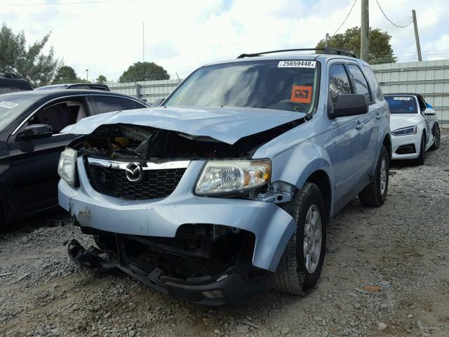 4F2CZ02Z58KM14289 - 2008 MAZDA TRIBUTE I BLUE photo 2