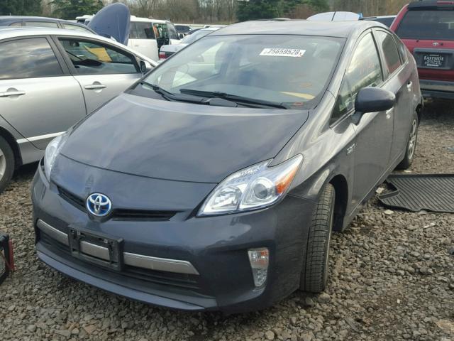 JTDKN3DP5D3048651 - 2013 TOYOTA PRIUS PLUG CHARCOAL photo 2