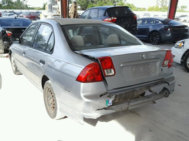 2HGES163X4H541244 - 2004 HONDA CIVIC DX V SILVER photo 3