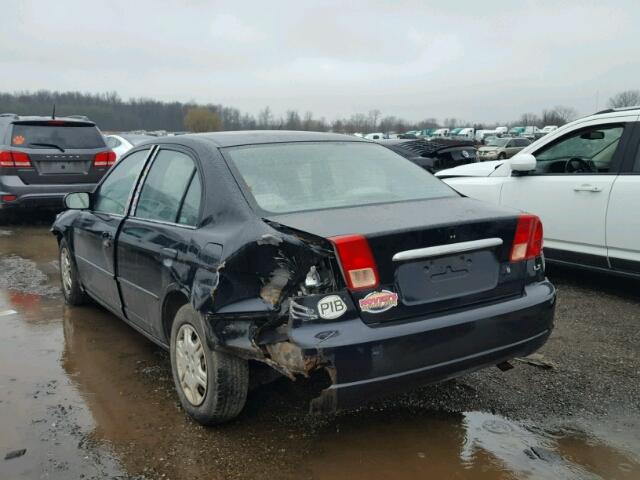 1HGES16531L051471 - 2001 HONDA CIVIC LX BLACK photo 3