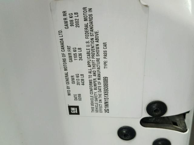 2G1WN151X69308089 - 2006 CHEVROLET MONTE CARL 白色 照片 10