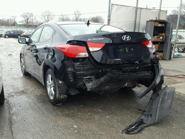 5NPDH4AE2DH372380 - 2013 HYUNDAI ELANTRA GL BLACK photo 3