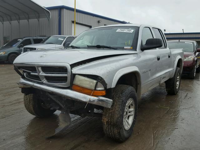 1B7HG48N22S662773 - 2002 DODGE DAKOTA QUA SILVER photo 2