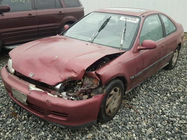 1HGEJ1150PL003722 - 1993 HONDA CIVIC EX იასამნისფერი ფოტო 2