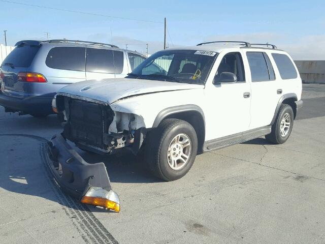 1D4HR38N93F593212 - 2003 DODGE DURANGO SP WHITE photo 2